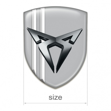 Seat Cupra Domed Emblem Gray with White Lines Type 