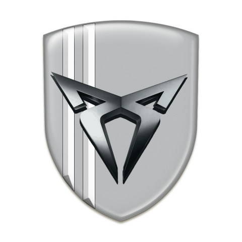 Seat Cupra Domed Emblem Gray with White Lines Type 