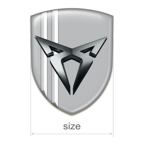 Seat Cupra Domed Emblem Gray with White Lines Type 