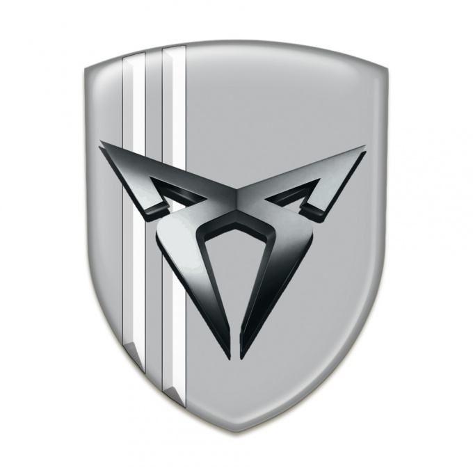 Seat Cupra Domed Emblem Gray with White Lines Type 