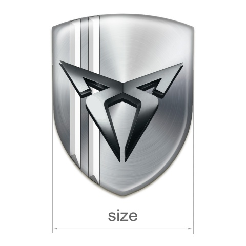 Seat Cupra Silicone Emblem Silver with White Lines Type 