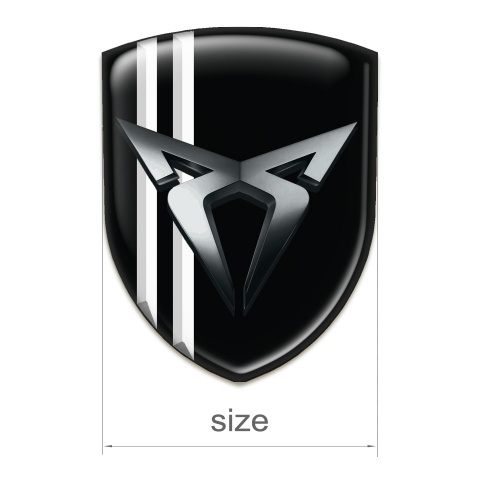 Seat Cupra Resin Sticker Black with White Lines Type 