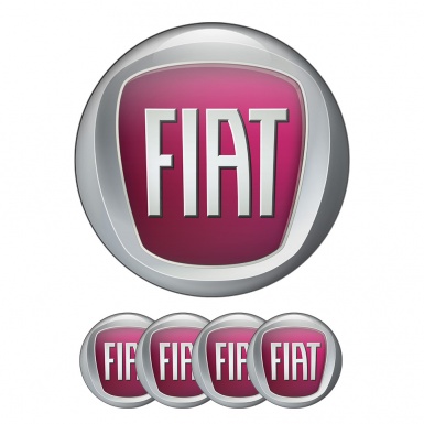 Fiat Domed Stickers Wheel Center Cap Violet Color