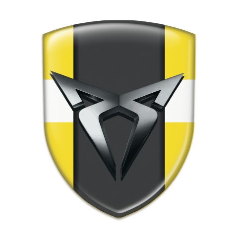 Seat Cupra Domed Emblem Yellow with White Tape Model 