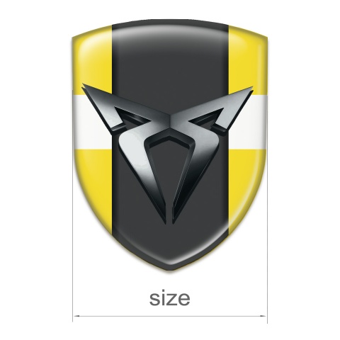Seat Cupra Domed Emblem Yellow with White Tape Model 