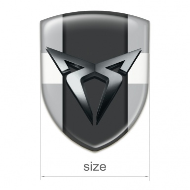 Seat Cupra 3D Gel Emblem Gray with White Tape Model 