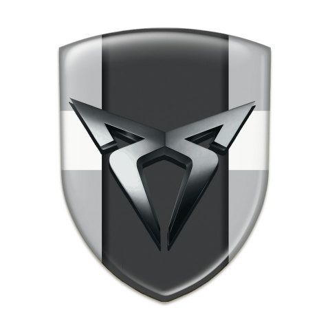 Seat Cupra 3D Gel Emblem Gray with White Tape Model 