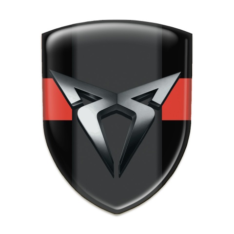 Seat Cupra Tuning Badge Stylish Black with Red Tape Model 