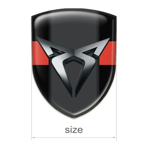 Seat Cupra Tuning Badge Stylish Black with Red Tape Model 