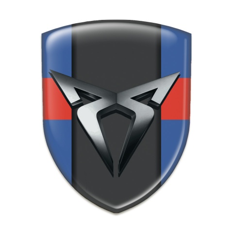 Seat Cupra  Self Adhesive Car logo Emblem Blue with Red tape Model 
