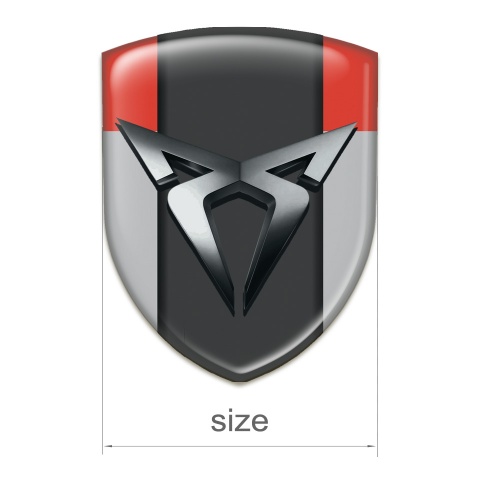 Seat Cupra Silicone Car Decal Badge Gray Red Model 