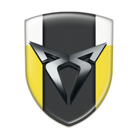 Seat Cupra Domed Emblem Yellow White Style 