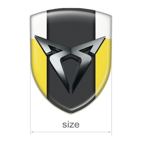 Seat Cupra Domed Emblem Yellow White Style 