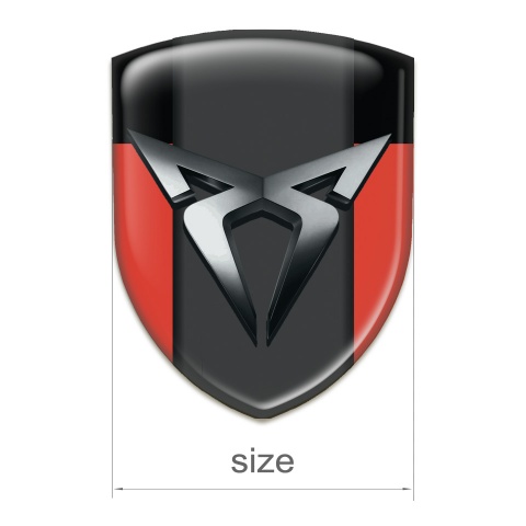 Seat Cupra 3D Gel Emblem Red Black Style 