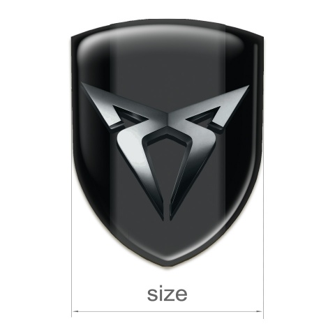 Seat Cupra Self Adhesive Car logo Emblem Black Background Graphite Logo 