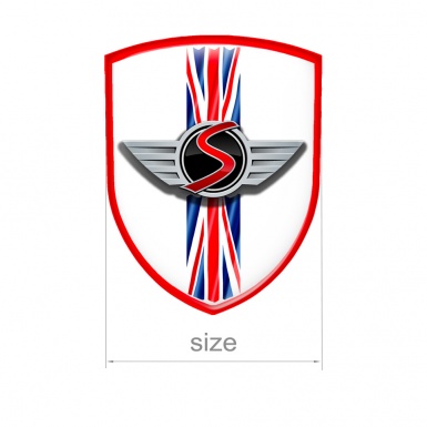 Mini Cooper S Silicone Emblem Simple Logo UK Flag White