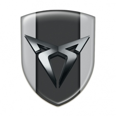 Seat Cupra Silicone Car Decal Badge Gray Background Chromed Logo 