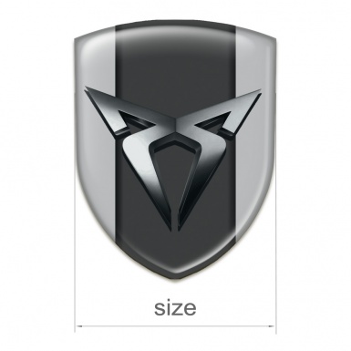 Seat Cupra Silicone Car Decal Badge Gray Background Chromed Logo 