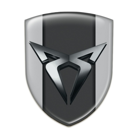 Seat Cupra Silicone Car Decal Badge Gray Background Chromed Logo 