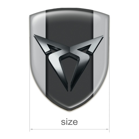 Seat Cupra Silicone Car Decal Badge Gray Background Chromed Logo 