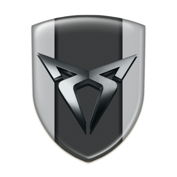 Seat Cupra Silicone Car Decal Badge Gray Background Chromed Logo 