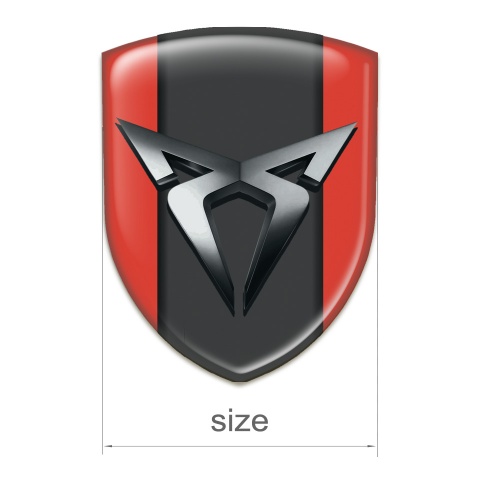 Seat Cupra Silicone Badge Red background Chromed logo 