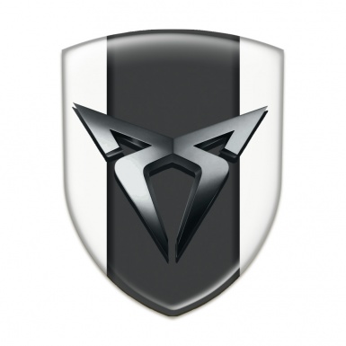 Seat Cupra Emblem Badge Logo White Background Dark Metal Logo 