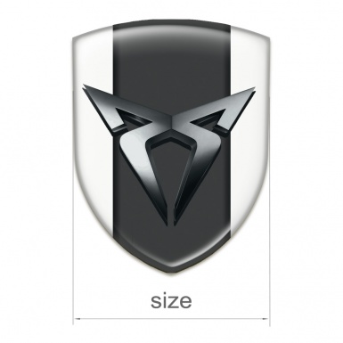 Seat Cupra Emblem Badge Logo White Background Dark Metal Logo 