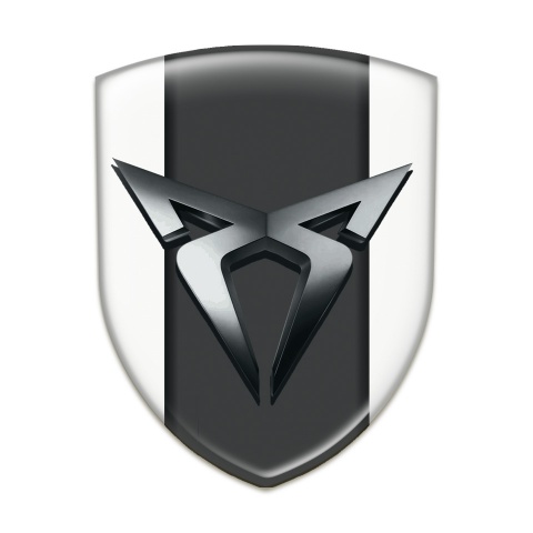 Seat Cupra Emblem Badge Logo White Background Dark Metal Logo 