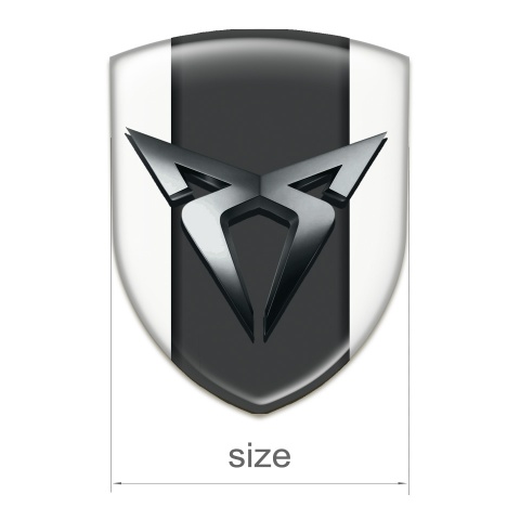 Seat Cupra Emblem Badge Logo White Background Dark Metal Logo 