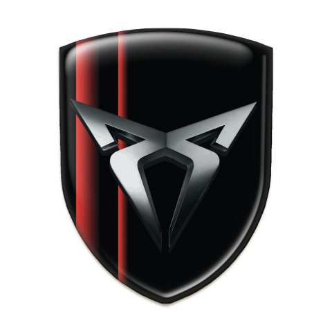 Seat Cupra Tuning Badge  Black background with Red Stripes style 