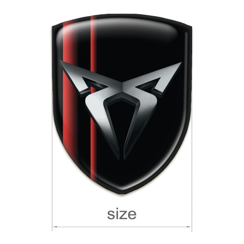 Seat Cupra Tuning Badge  Black background with Red Stripes style 