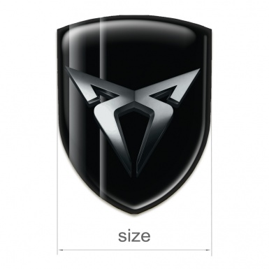 Seat Cupra Self Adhesive Car logo Emblem Black with Gray Shadows 