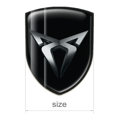 Seat Cupra Self Adhesive Car logo Emblem Black with Gray Shadows 