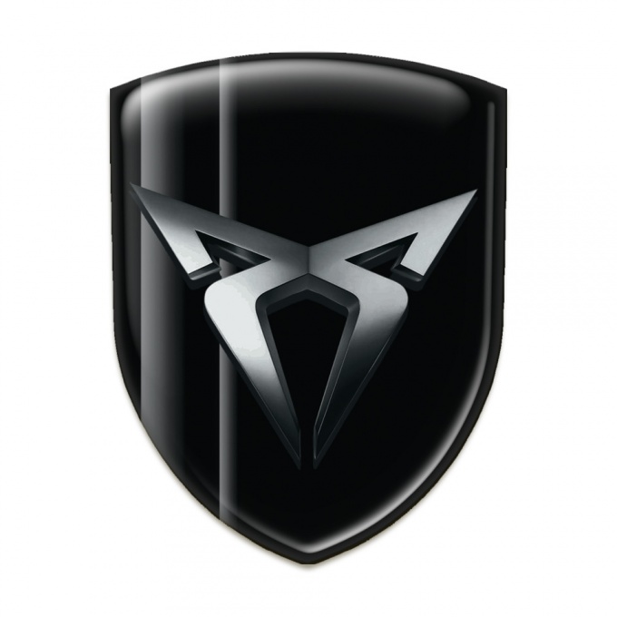 Seat Cupra Self Adhesive Car logo Emblem Black with Gray Shadows 
