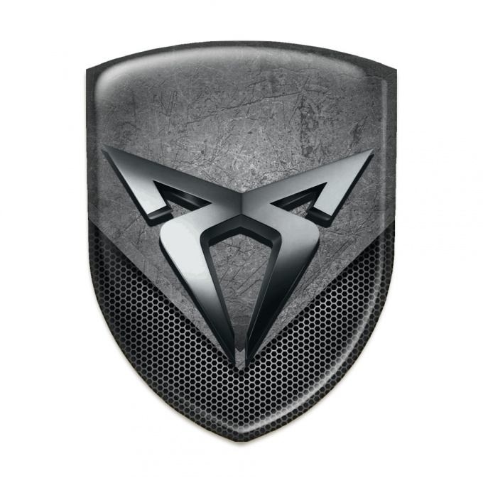 Seat Cupra Emblem Badge Logo Stylish Scratched Plate with Mesh 