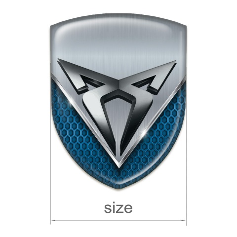 Seat Cupra Tuning Emblem Aluminum with Blue Mesh 