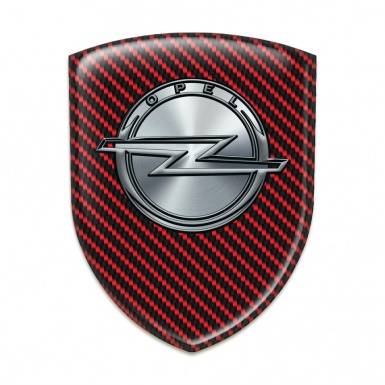 Opel Logo Emblem Stylish Red Carbon Design 