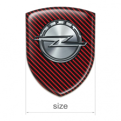 Opel Logo Emblem Stylish Red Carbon Design 