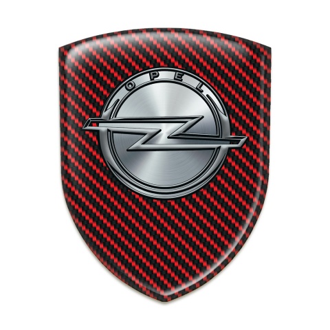 Opel Logo Emblem Stylish Red Carbon Design 