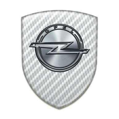 Opel Self Adhesive Emblem Logo White Carbon Design 