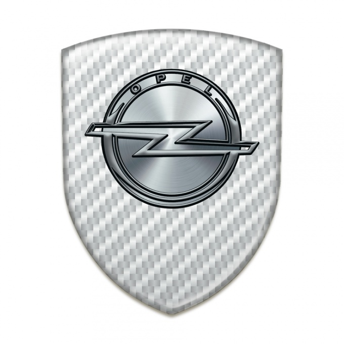 Opel Self Adhesive Emblem Logo White Carbon Design 