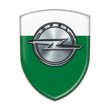 Opel Domed Emblem Green White Design 