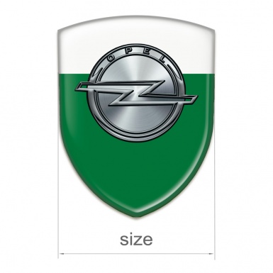Opel Domed Emblem Green White Design 