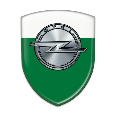 Opel Domed Emblem Green White Design 