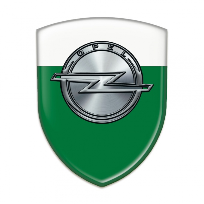 Opel Domed Emblem Green White Design 
