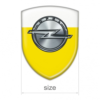 Opel 3D Gel Emblem Yellow White Design 