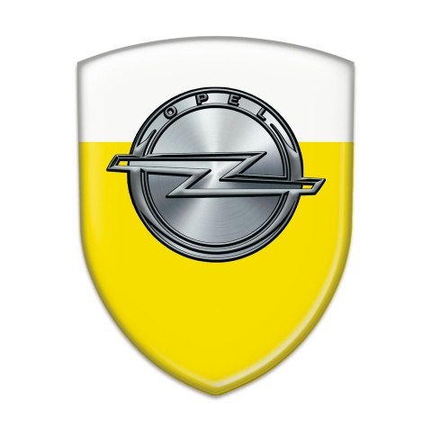 Opel 3D Gel Emblem Yellow White Design 
