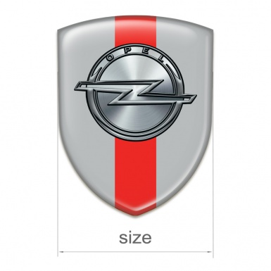 Opel Tuning Badge  Gray with Red Band Design 