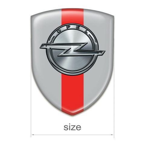 Opel Tuning Badge  Gray with Red Band Design 